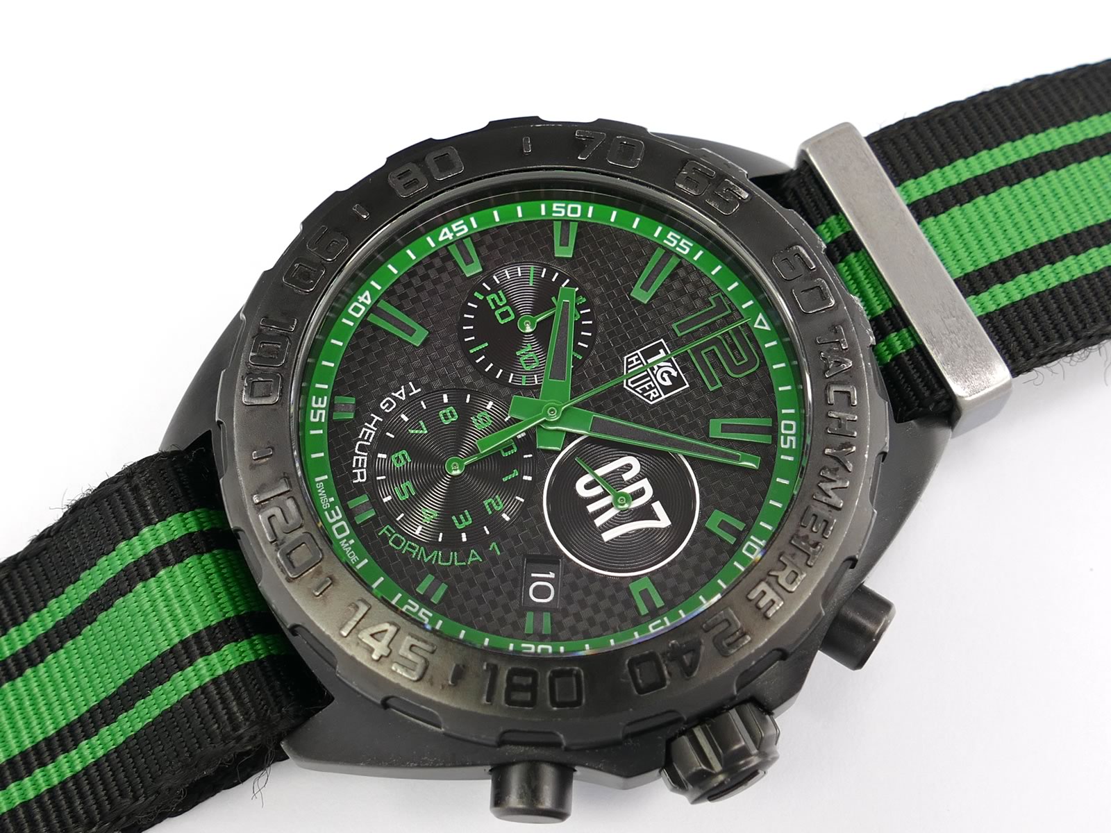 TAG Heuer Formula 1 Limited Edition CR7 Black Green F1 Chronograph CAZ1113