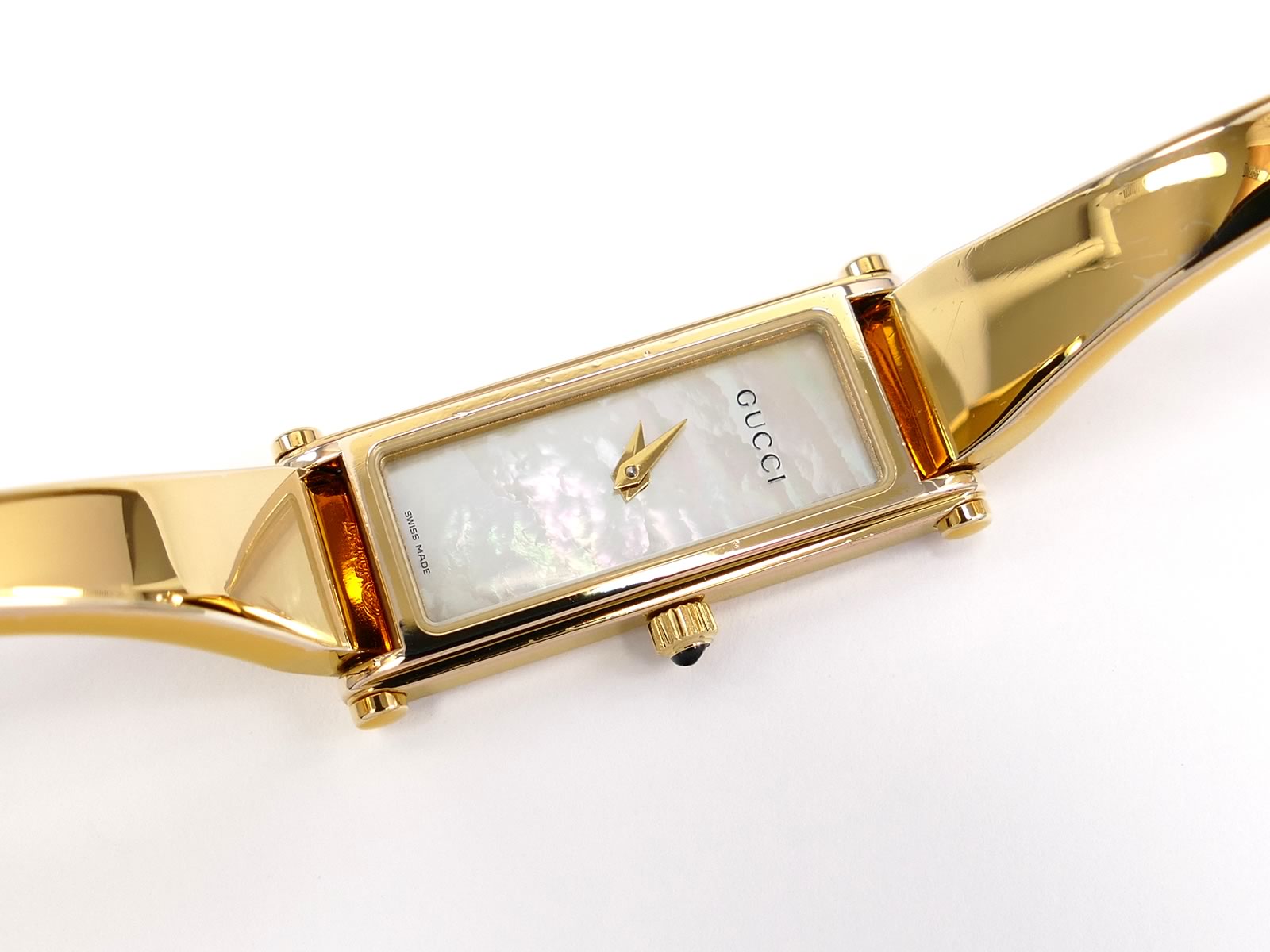 Gucci 1500L White Mother of Pearl Dial 18k Gold Plated