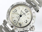 Cartier Pasha GMT Silver 2377 close up globe dial