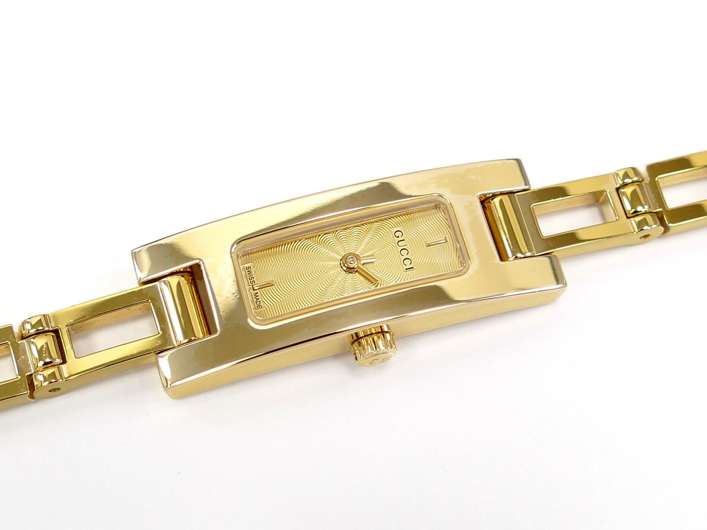 Gucci 3900 Champagne Sunburst Rectangular Dial