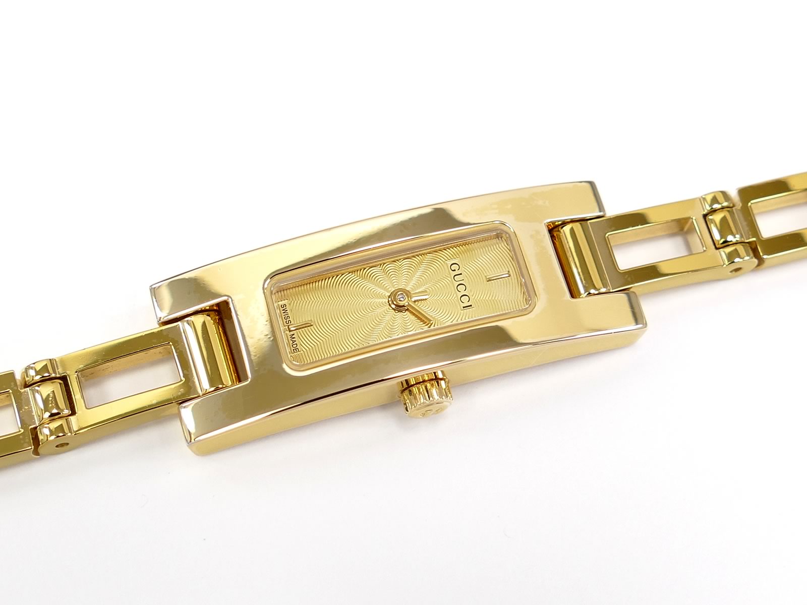 Gucci 3900 Champagne Sunburst Rectangular Dial