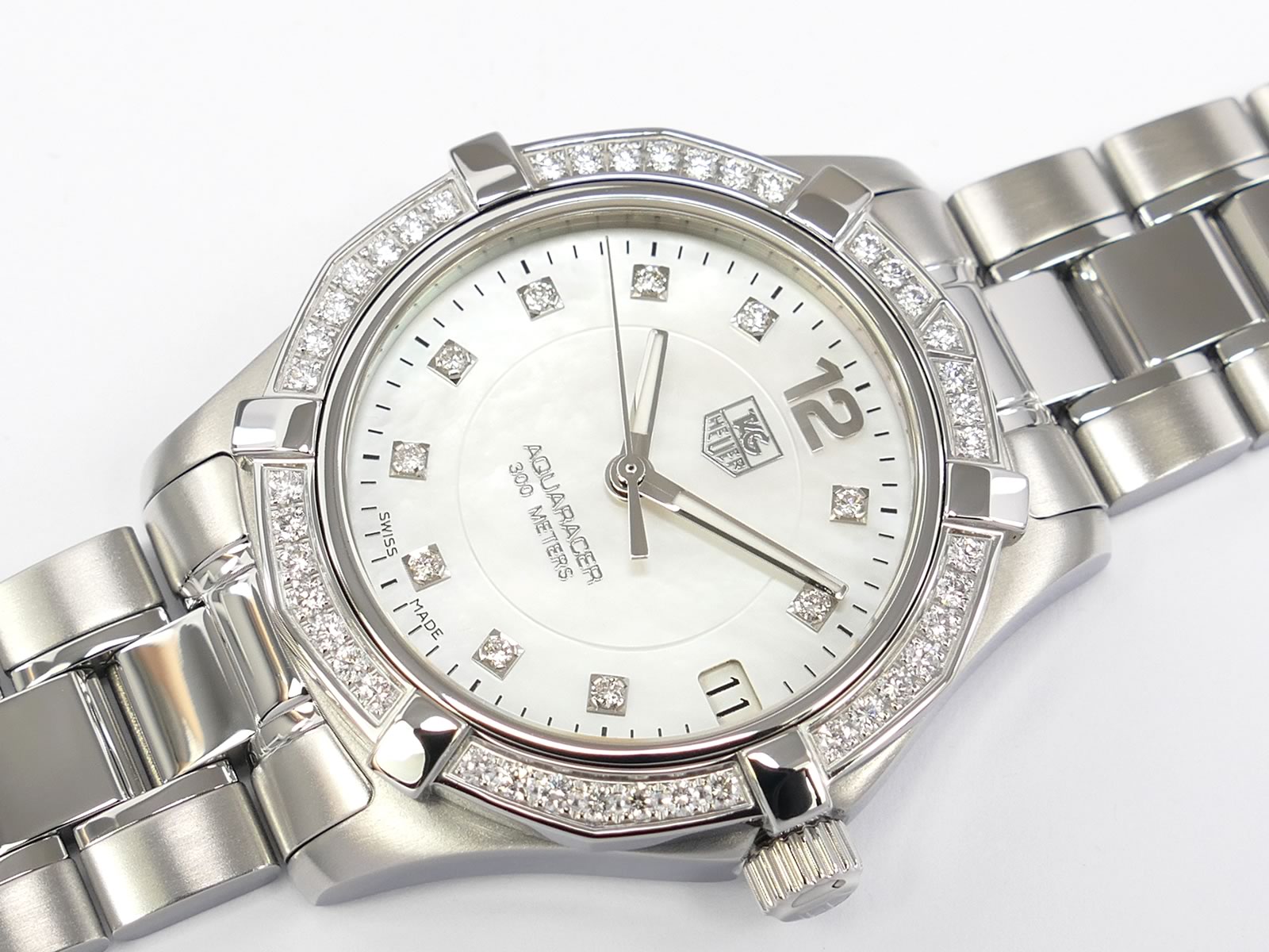 TAG Heuer Aquaracer date display diamond bezel WAF1313.BA0819
