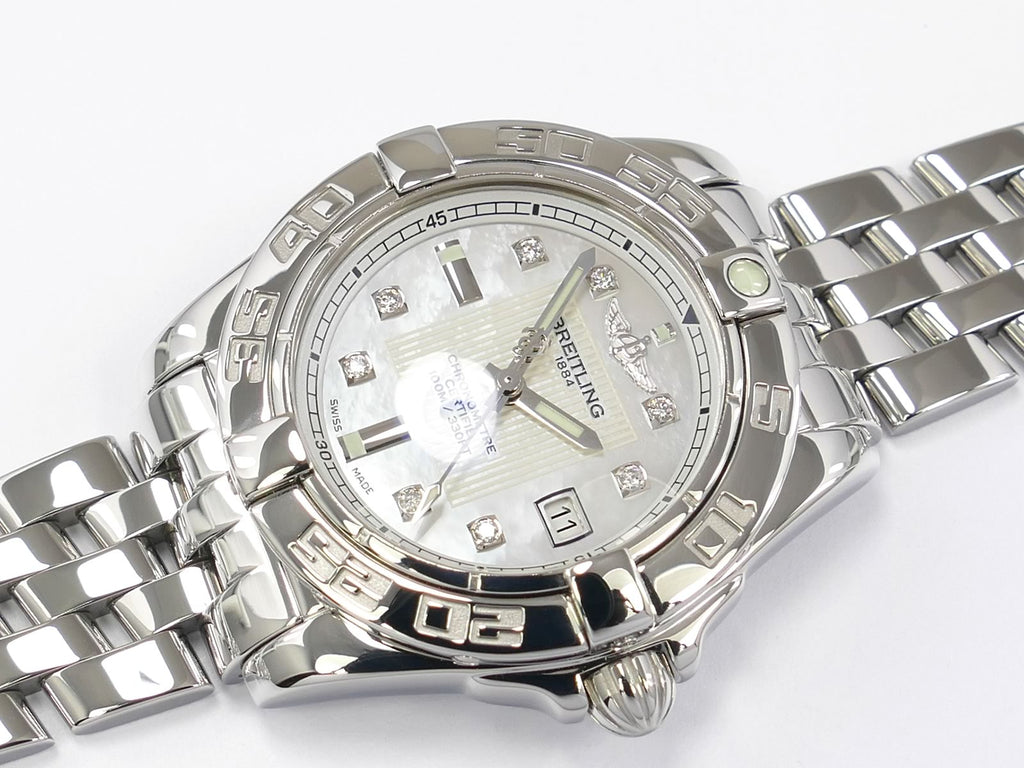 Breitling Galactic 32 Lady White Mother of Pearl & Diamonds with date A71356