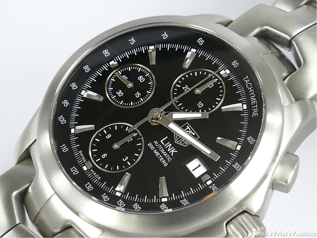 TAG Heuer Link Chronograph CJF2110 dial close up