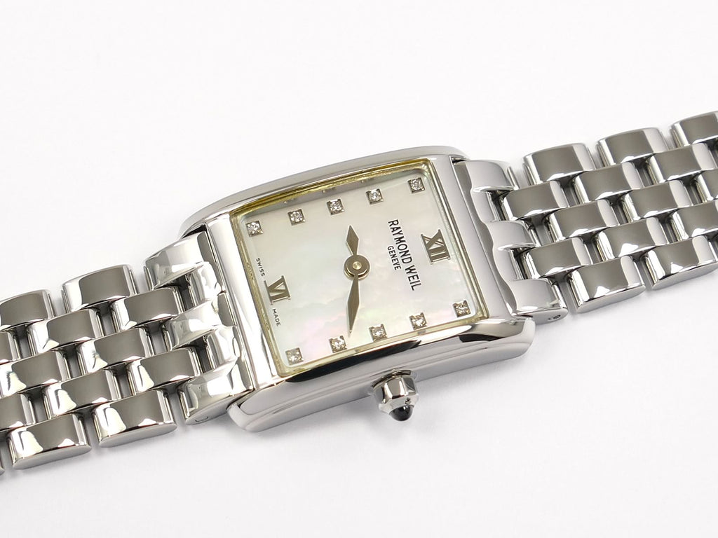 Raymond Weil Don Giovanni 5875-ST-00985 White Mother of Pearl Dial 10 Diamonds