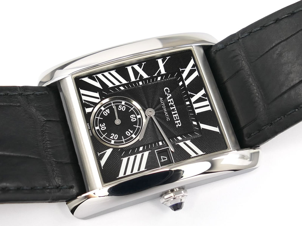 Cartier Tank MC Black Roman Numeral Dial 3589 Large Automatic