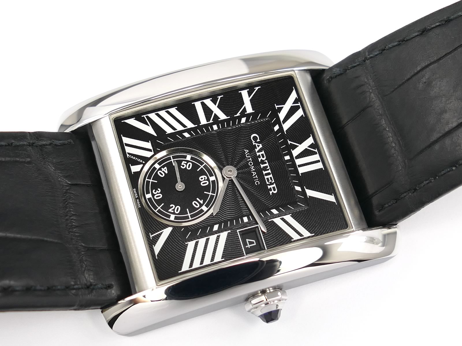 Cartier Tank MC Black Roman Numeral Dial 3589 Large Automatic