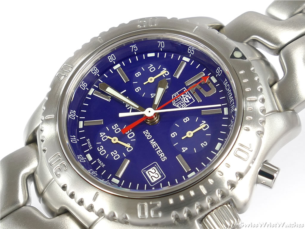 TAG Heuer Link Chronograph Blue CT1110.BA0550 dial close up