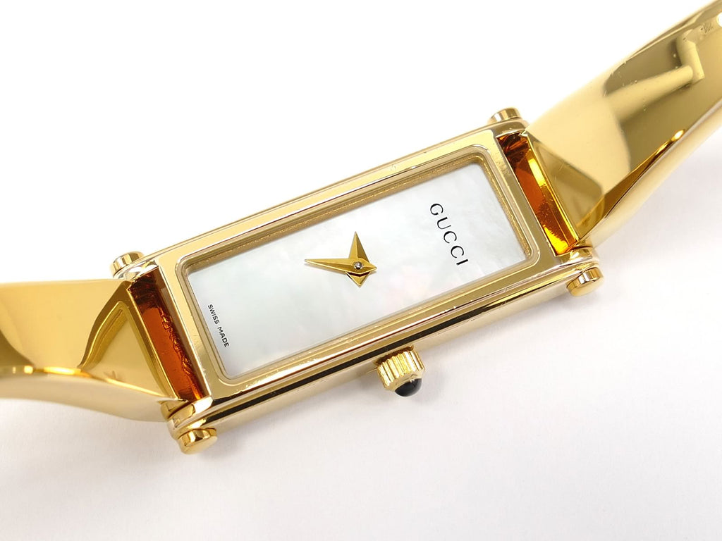Gucci 1500L White Mother of Pearl Dial - rectangular