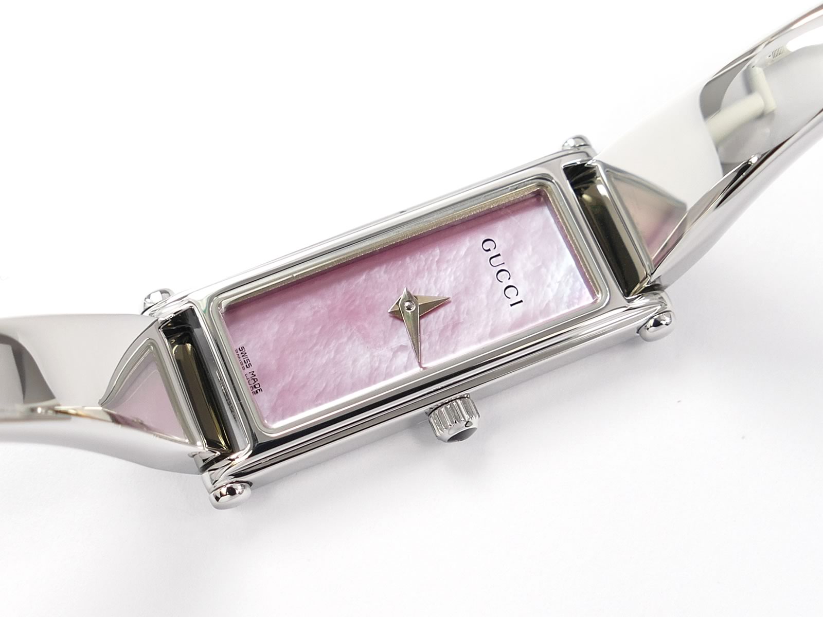 Gucci 1500L Pink on Stainless Steel Bangle
