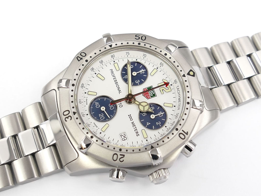 TAG Heuer 2000 White / Blue Dial Classic Chrono CK1111.BA0330 with date