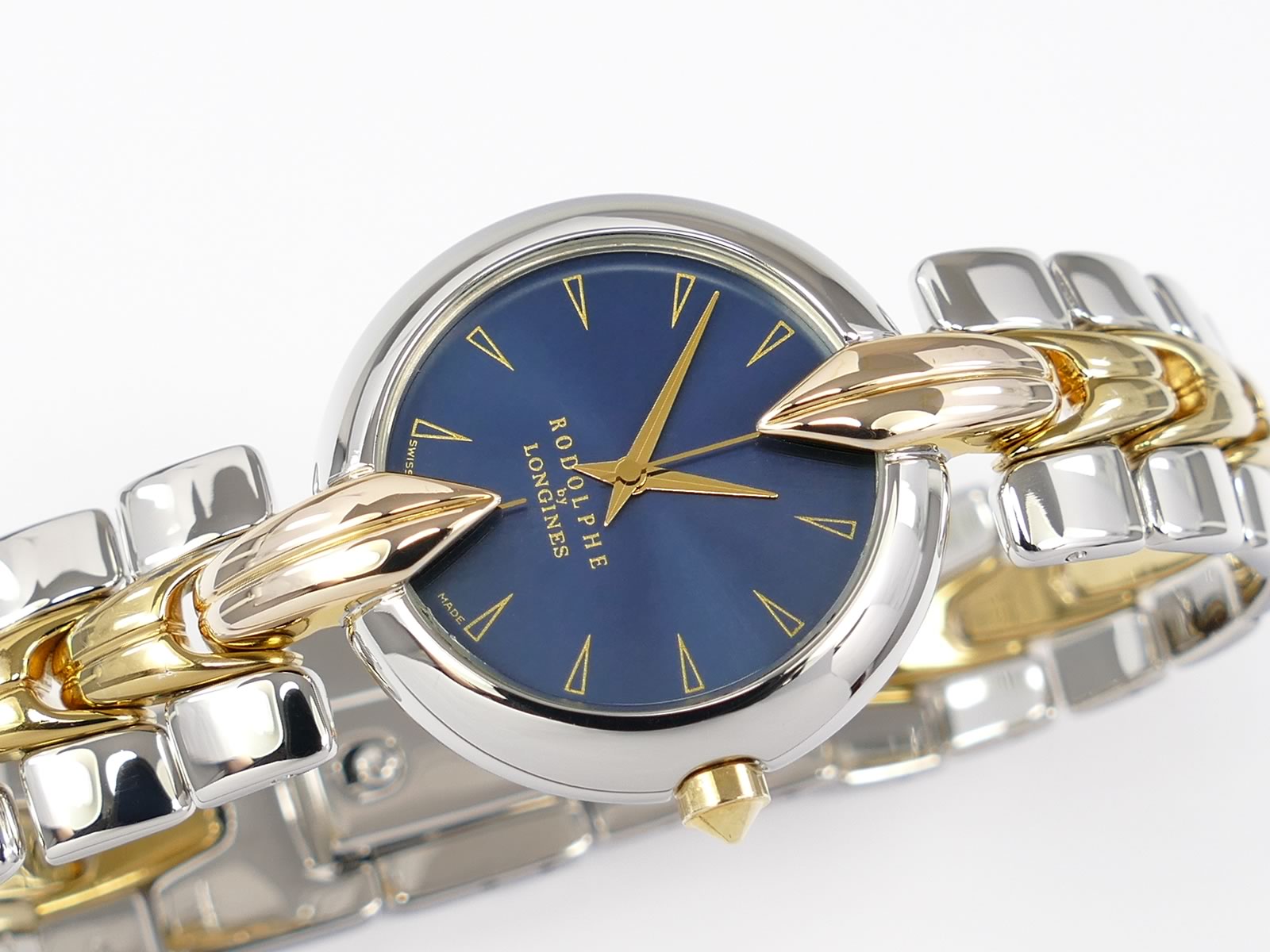 腕時計 RODOLPHE by LONGINES Longines Rodolphe Watch Women 22mm White Dial Gold Tone Round New