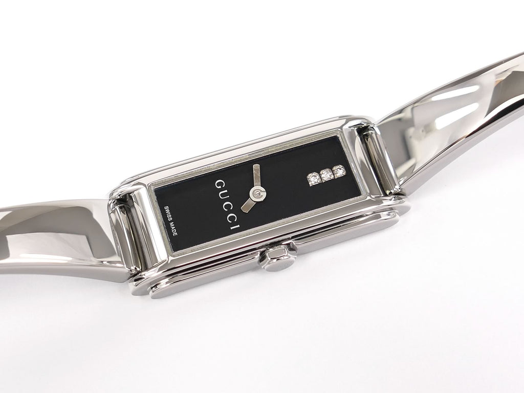 Gucci G-Line 109 Black 3 Diamond Rectangular Dial