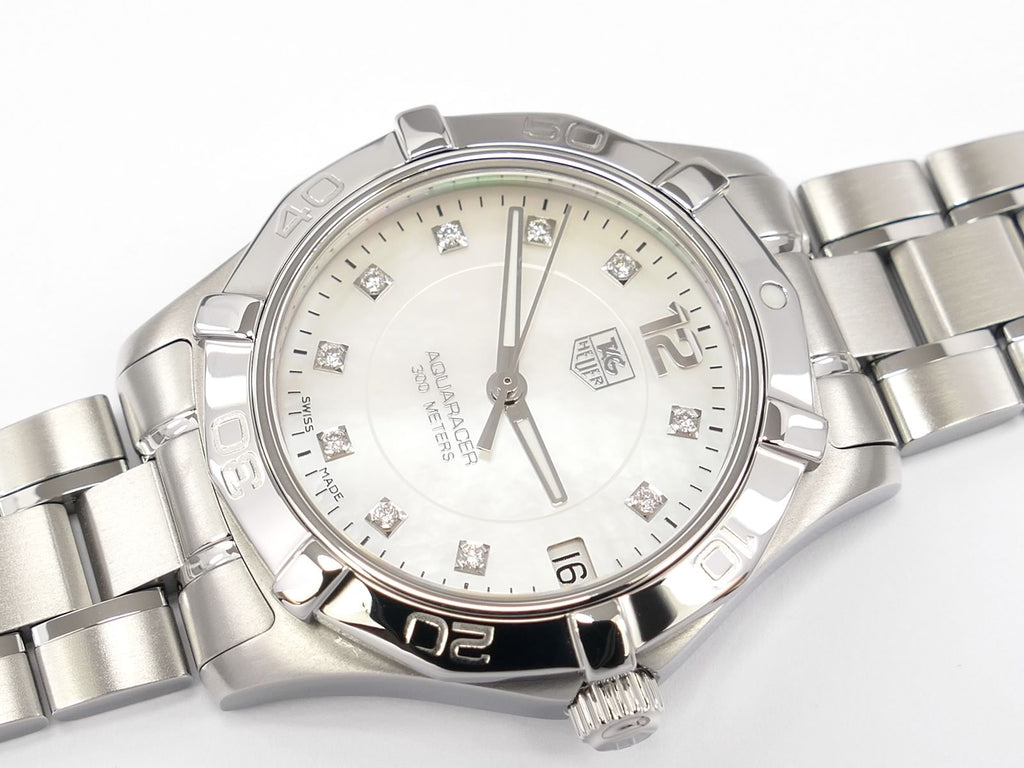 TAG Heuer Aquaracer White Mother of Pearl & Diamonds WAF1312.BA0817 with date