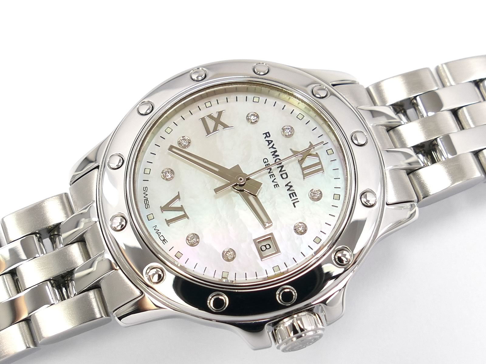 Raymond Weil Tango Iridescent Mother of Pearl Dial 5399-ST-00995 date