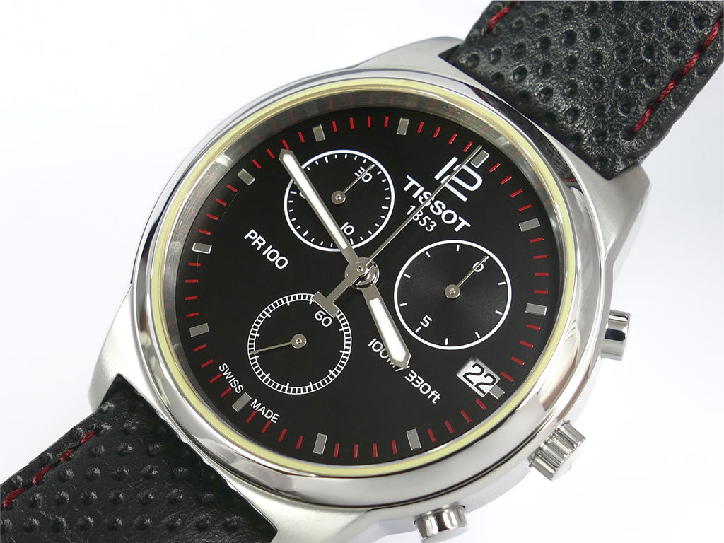 Tissot T-Classic PR100 T049417A chronograph dial with date