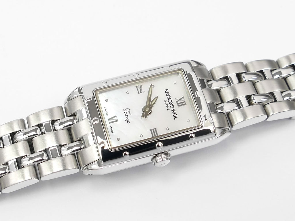 Raymond Weil Tango White Mother of Pearl Dial 5971-ST-00915 rectangular