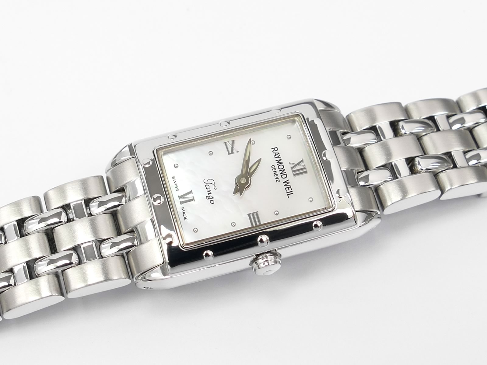 Raymond Weil Tango White Mother of Pearl Dial 5971-ST-00915 rectangular