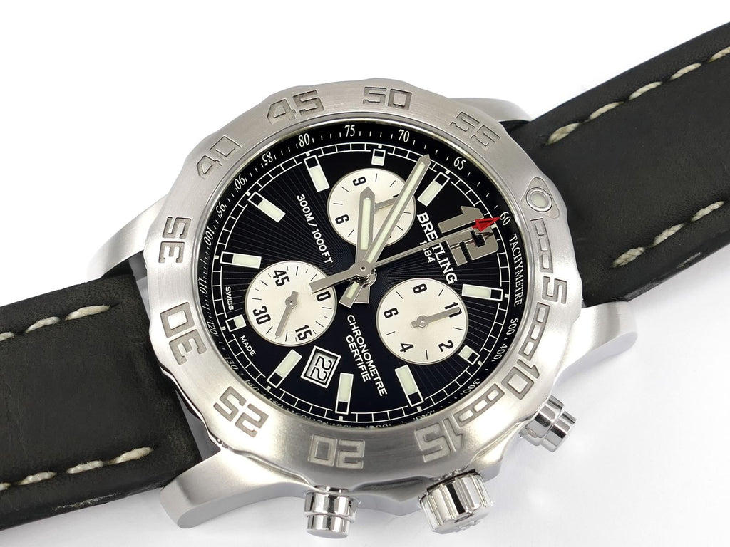 Breitling Colt Chrono II Black & Silver Chronograph A73387 with date