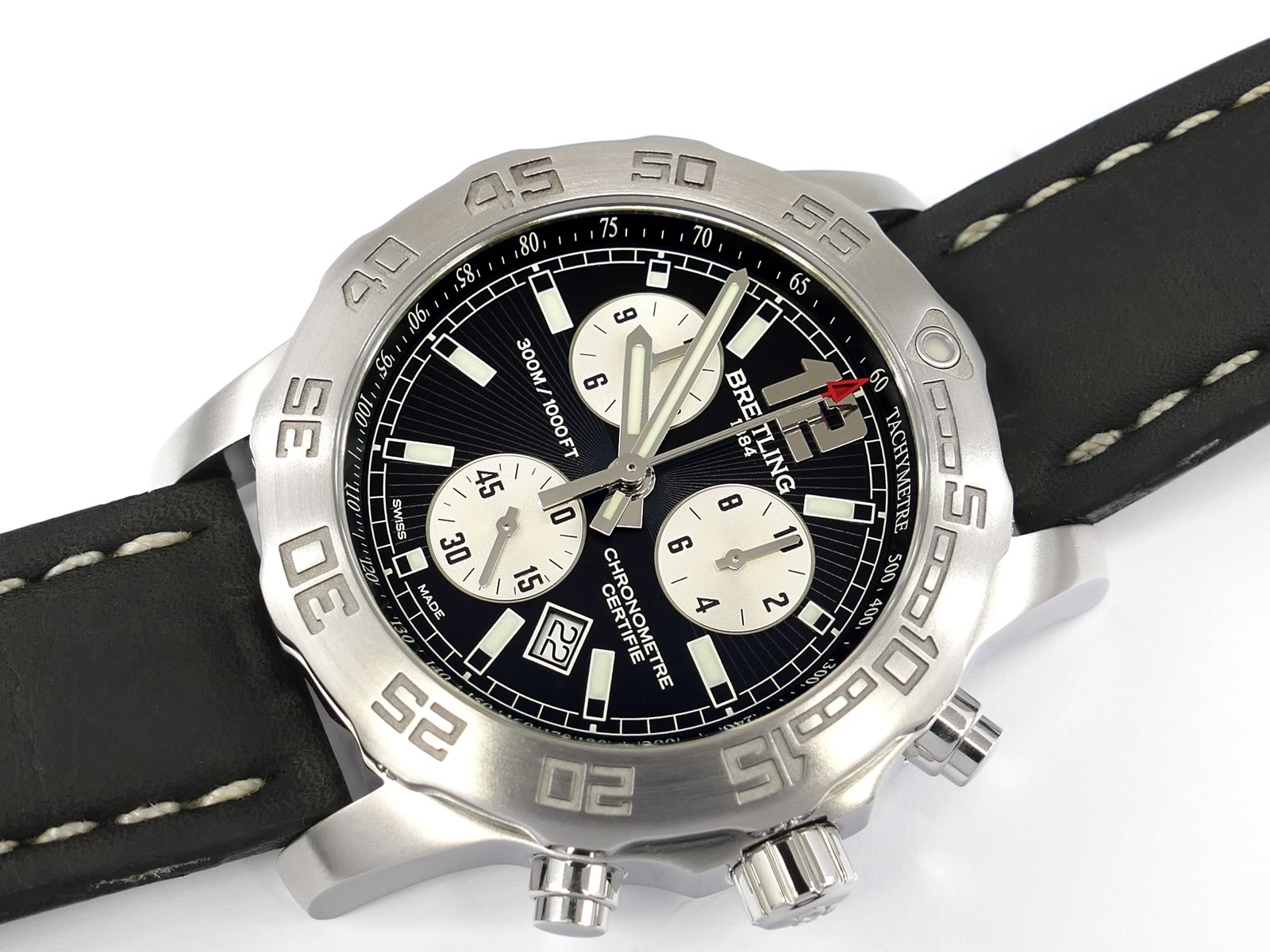 Breitling Colt Chrono II Black & Silver Chronograph A73387 with date