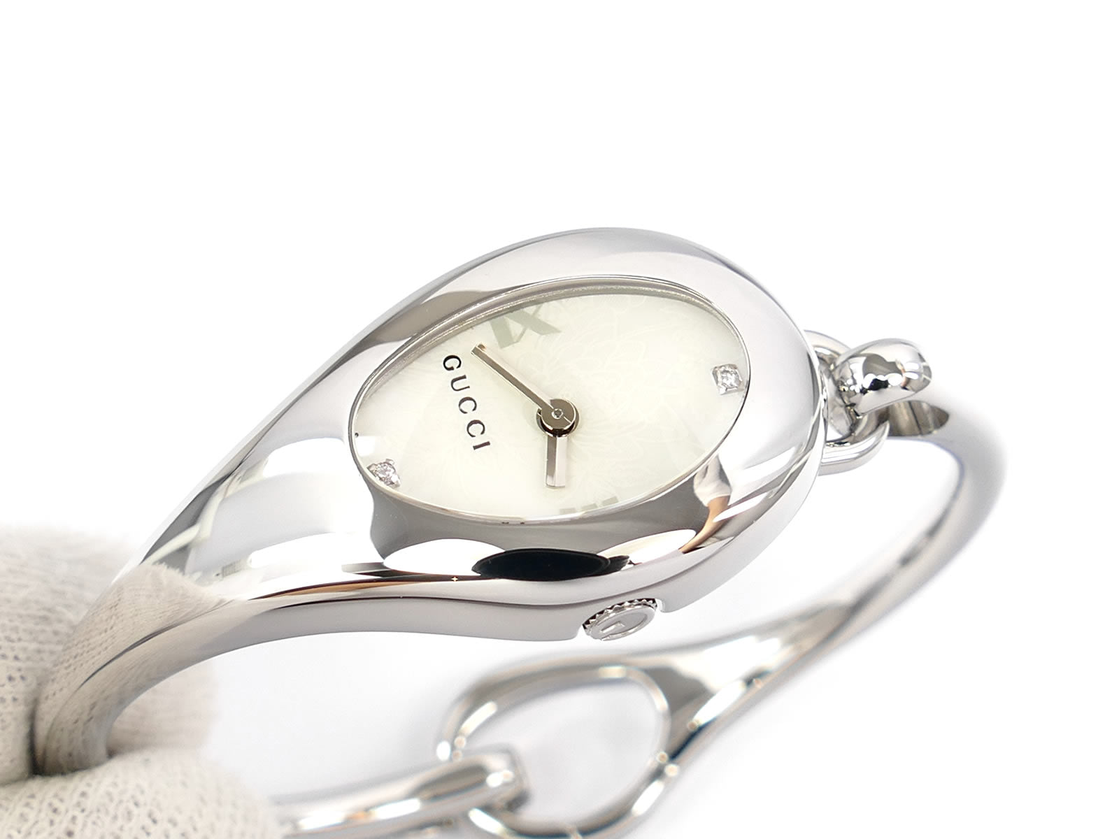 Gucci Horsebit 103 White Mother of Pearl Diamond Set dial YA103525
