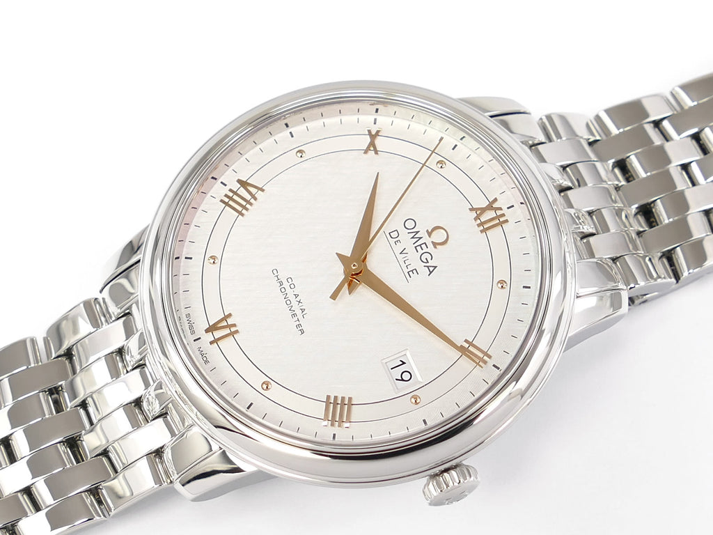 Omega De Ville Prestige 424.10.40.20.02.004 with date and gold Roman Numerals