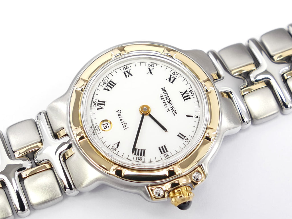 Raymond Weil Parsifal White Dial with 18k Gold bezel 9990 date