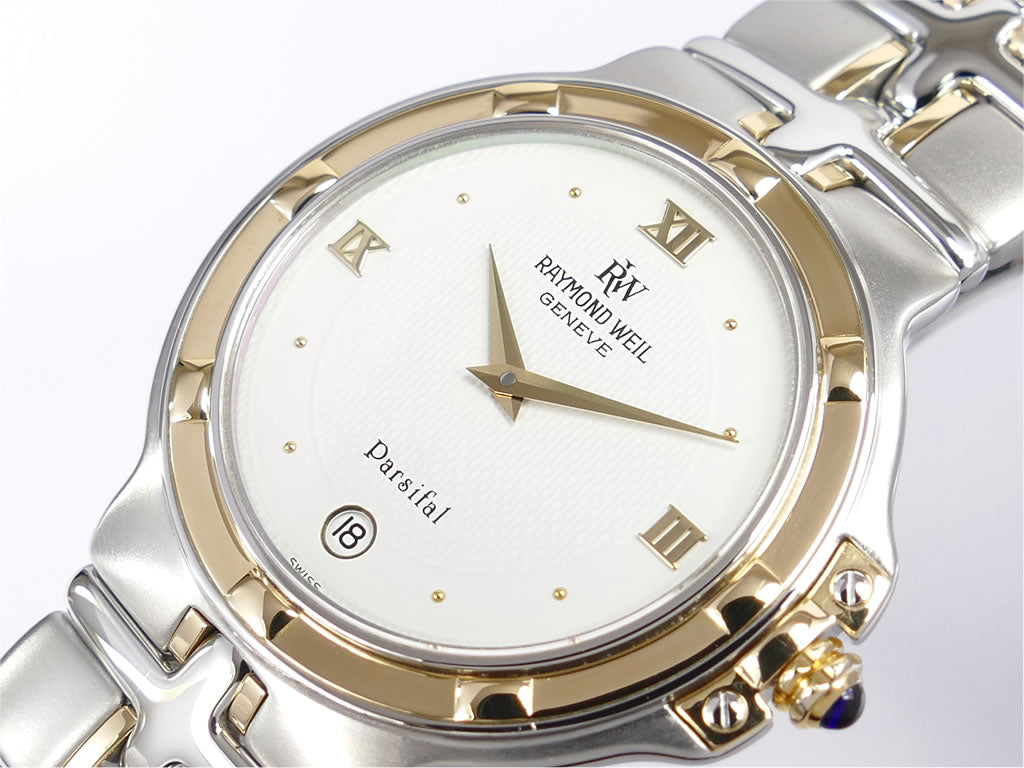 Raymond Weil Parsifal White Dial 9190 Stainless & Solid 18k Yellow