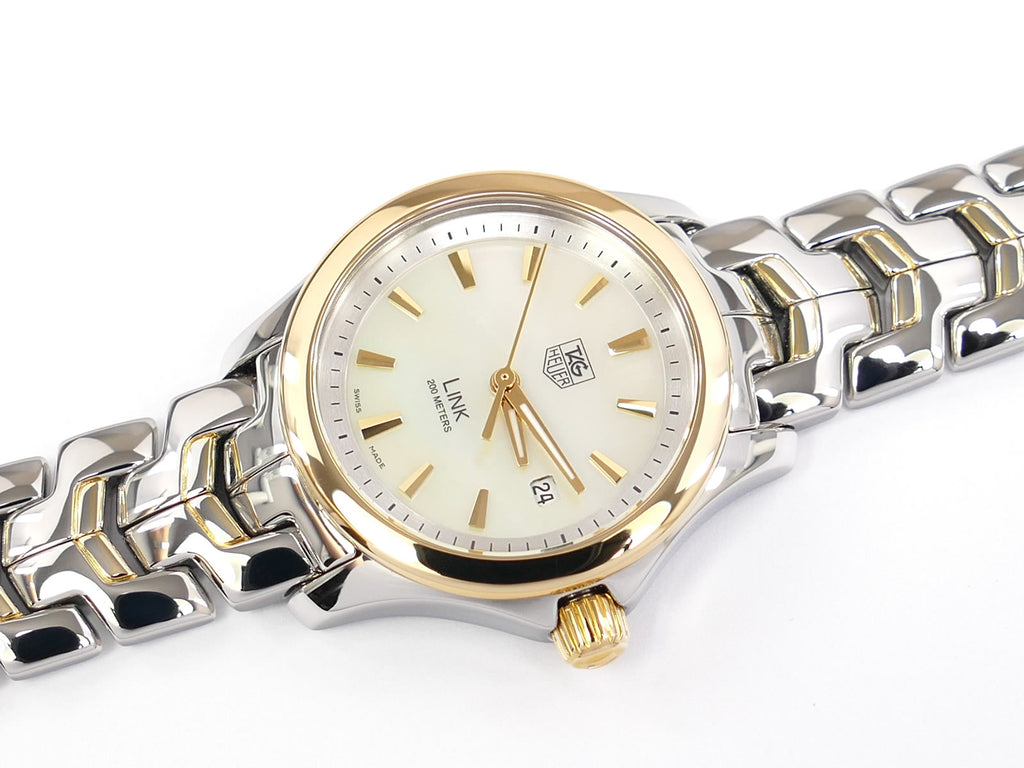 TAG Heuer Link White Mother of Pearl & 18k Solid Gold Bezel WJF1352
