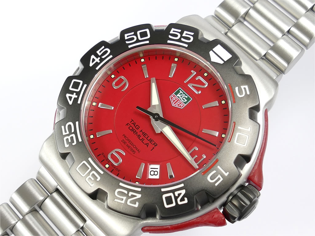 TAG Heuer Formula 1 WAC1113.BA0850 Arabic Red Dial F1 Quartz 41 mm Date