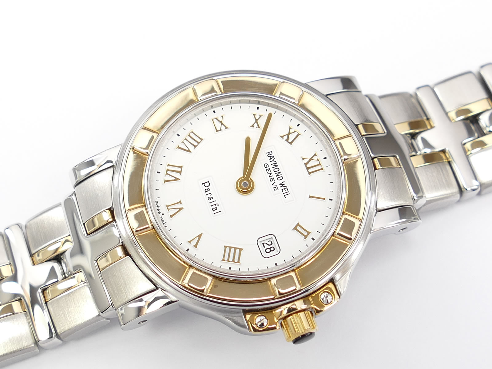 Raymond Weil Parsifal White Dial with Roman Numerals 18k Gold bezel 9430-STG-00300