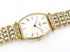 Longines La Grande Classique White Tonneau L4.205.2 Gold PVD