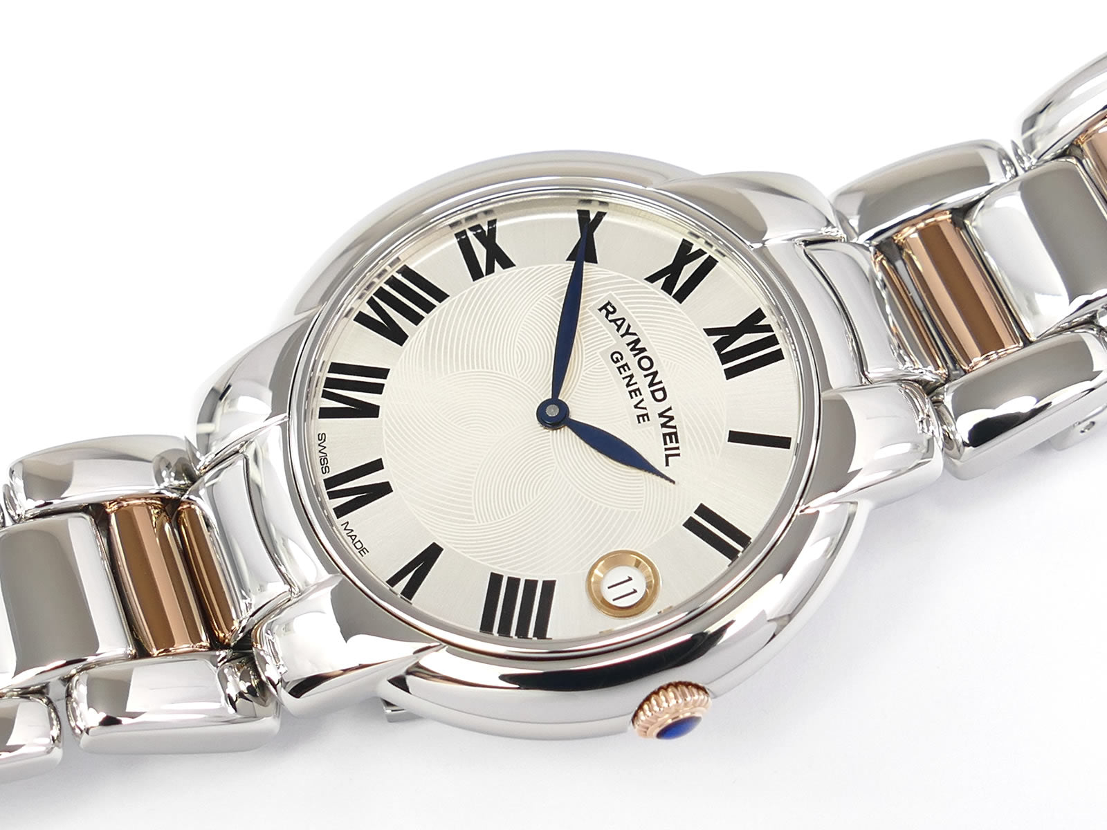 Raymond Weil Jasmine Roman Numerals 5235-S5-01659 with Rose Gold and date