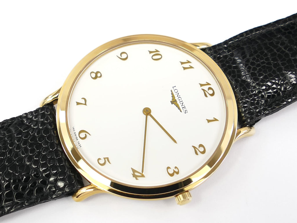 Longines La Grande Classique White Arabic Numeral 18k Gold Plated