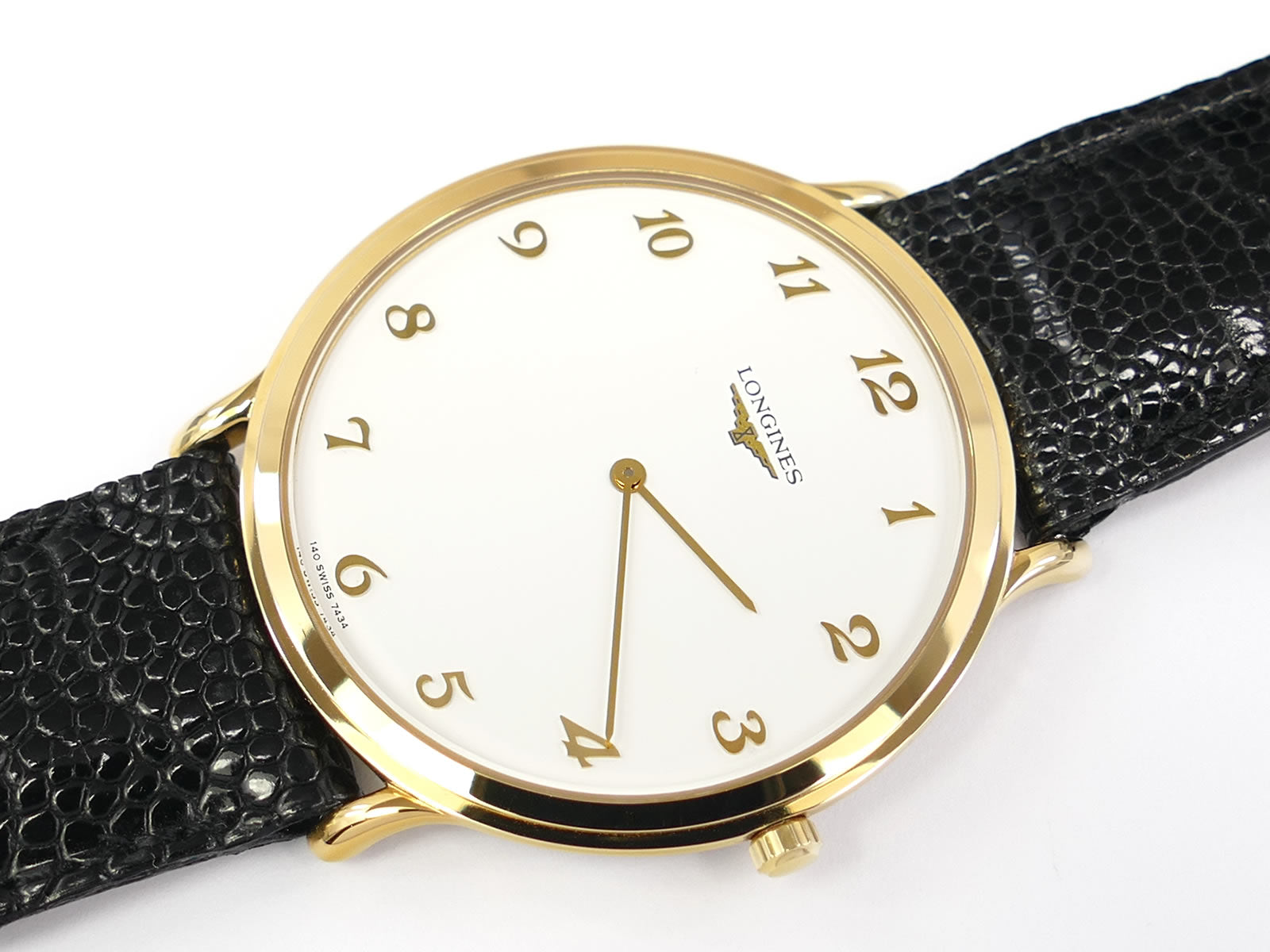 Longines La Grande Classique White Arabic Numeral 18k Gold Plated