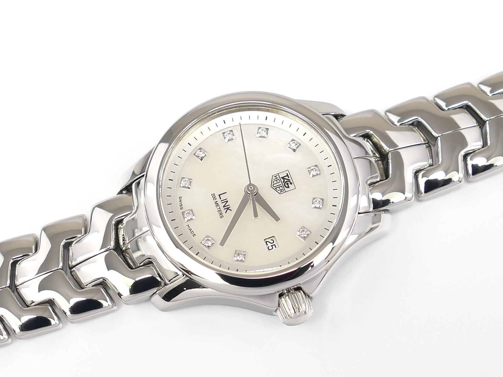 TAG Heuer Link Mother of Pearl Dial with Diamonds WJF1317.BA0572 date
