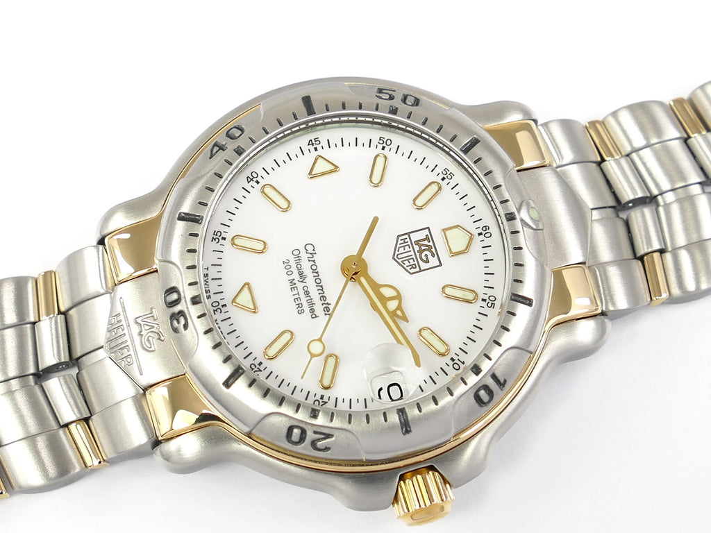 TAG Heuer 6000 Chronometer date WH5251-K1 18k Solid Gold accents 