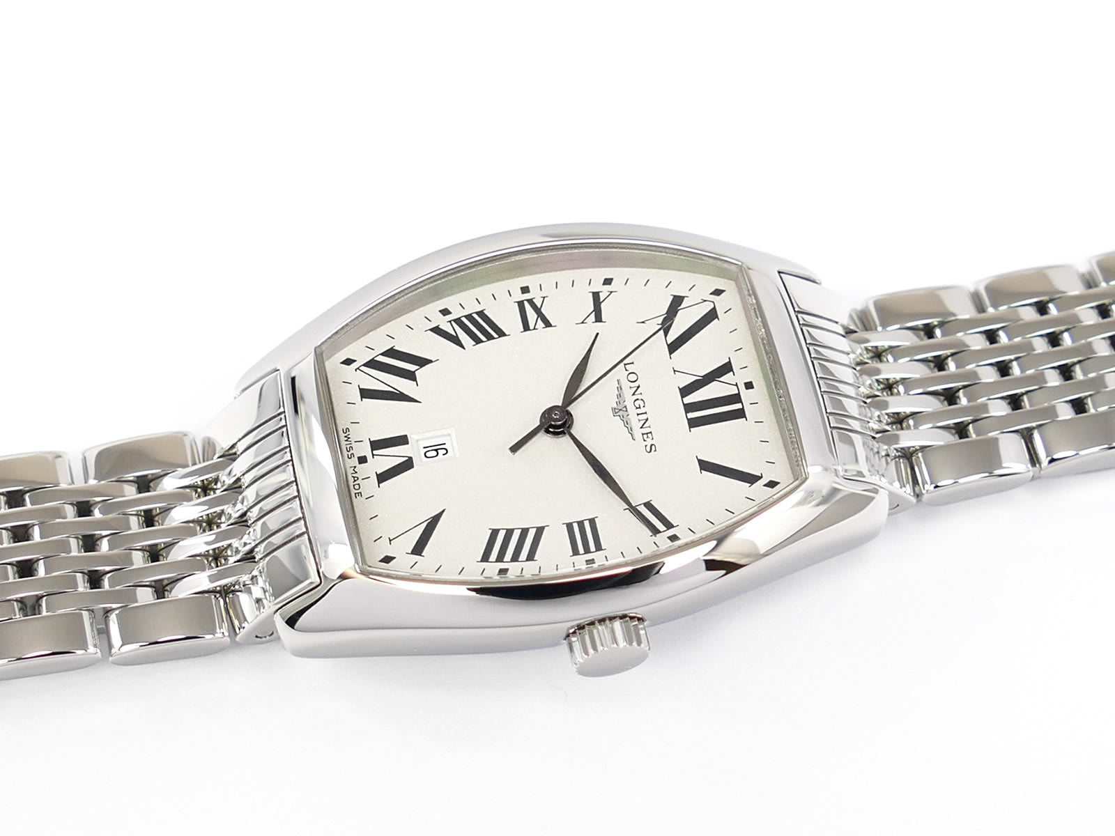 Longines Evidenza Silver Roman Numeral markers with Date L2.155.4.71.6