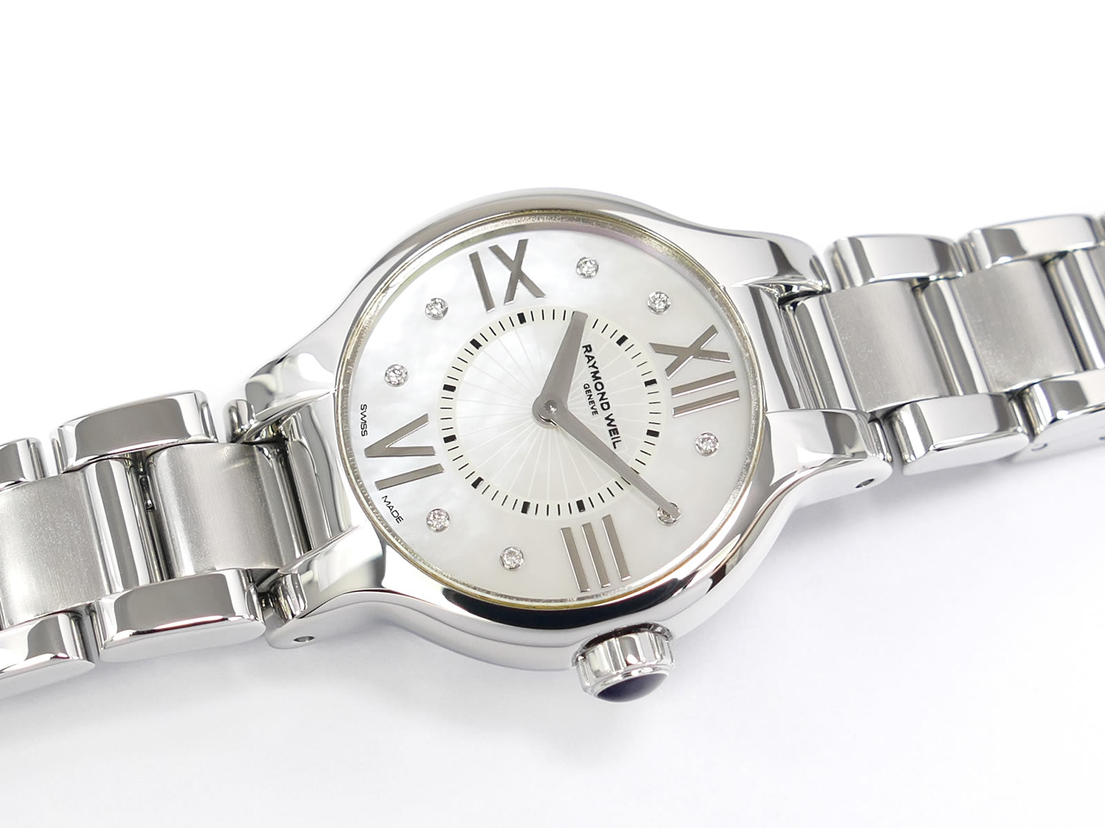 Raymond Weil Noemia Mother of Pearl & 8 Diamonds 5927-ST-00995 Roman Numerals