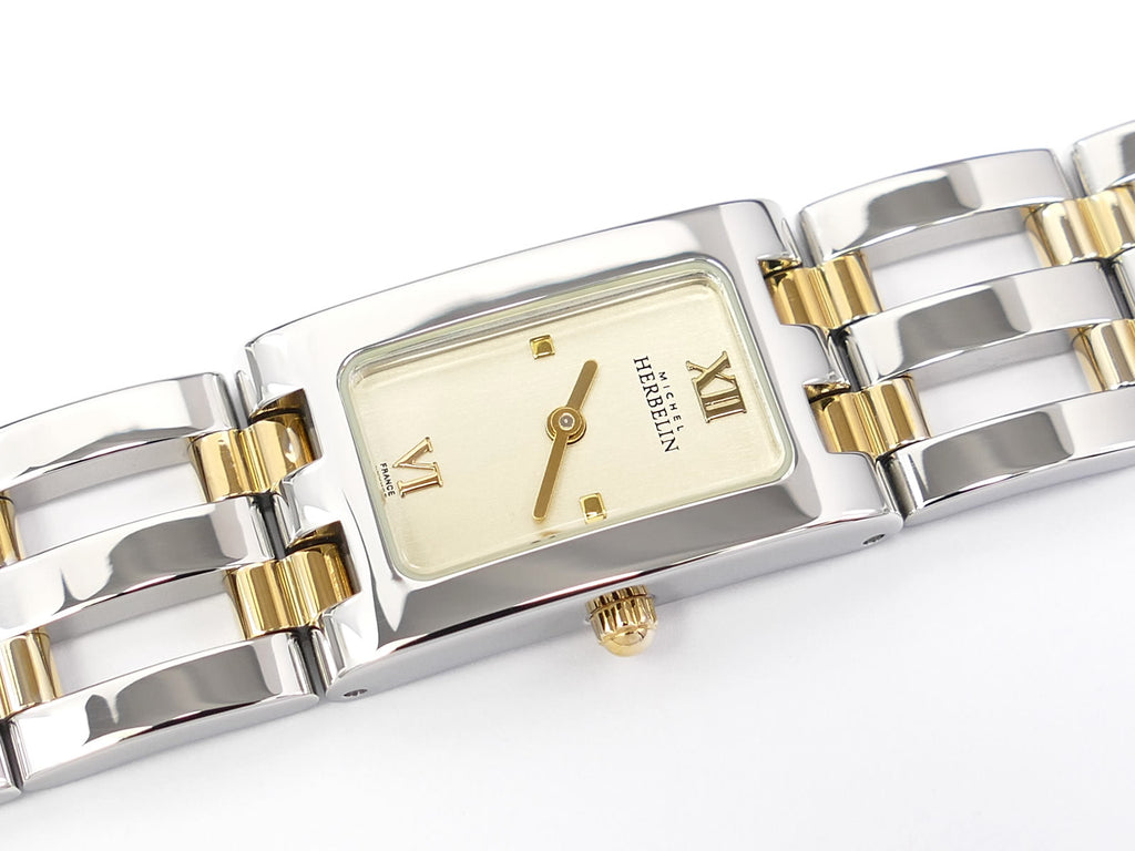 Michel Herbelin Newport Ladies Cream Rectangular dial