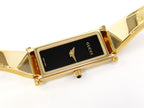 Gucci 1500L Black Rectangular Dial all 18k gold plated