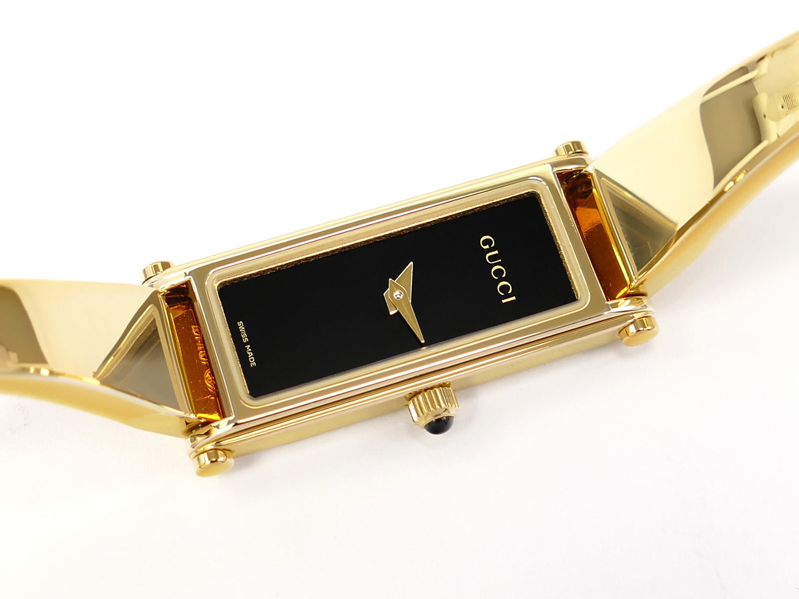 Gucci 1500L Black Rectangular Dial all 18k gold plated