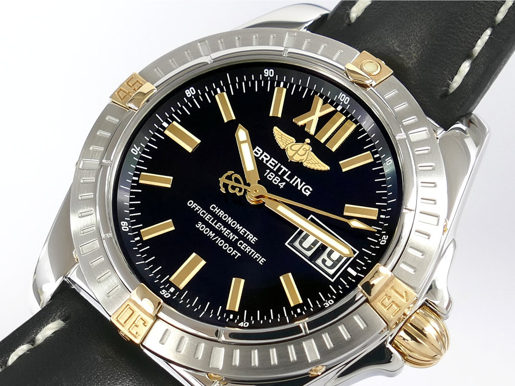 Breitling Cockpit Chronometer B49350 black dial with gold batons