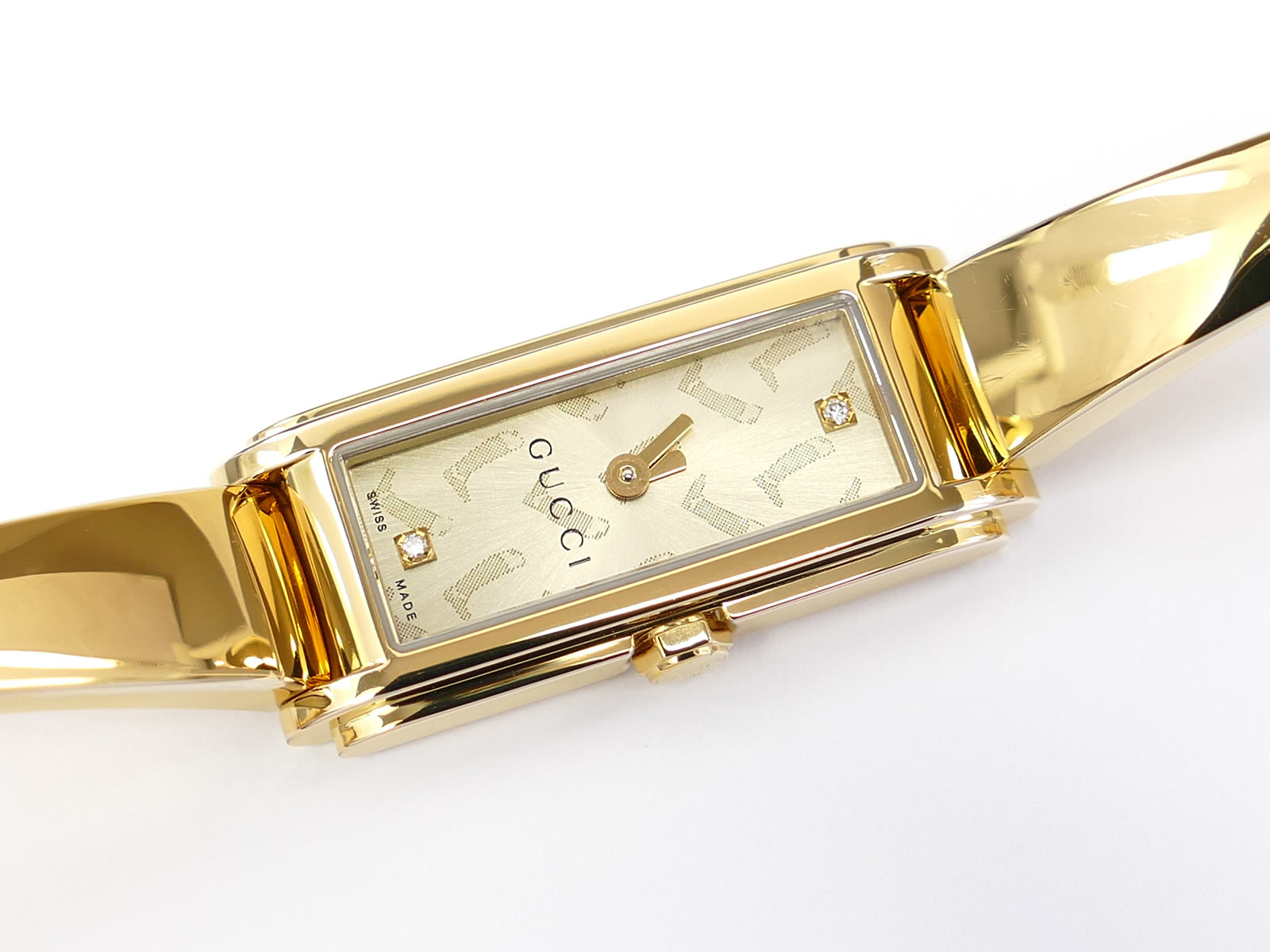 Gucci G-Line 109 Champagne Boot Sunburst Dial YA109507 18k Gold plated