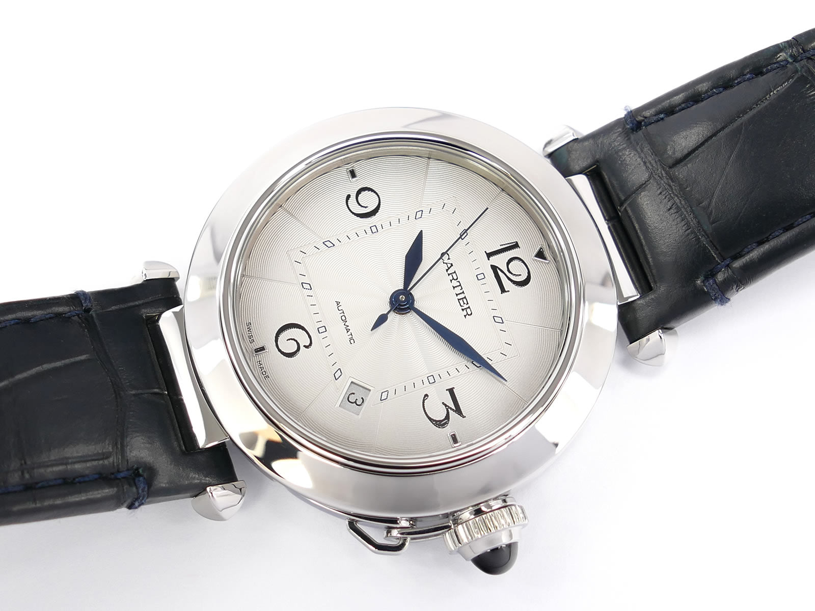 Cartier Pasha Silver WSPA0010 quarter Arabic dial 4266