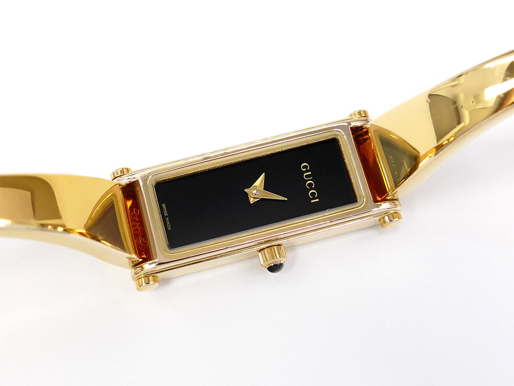 Gucci 1500L Black on 18k Yellow Gold