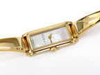 Gucci G-Line 109 White Rectangular Mother of Pearl Dial 18k Gold Plated