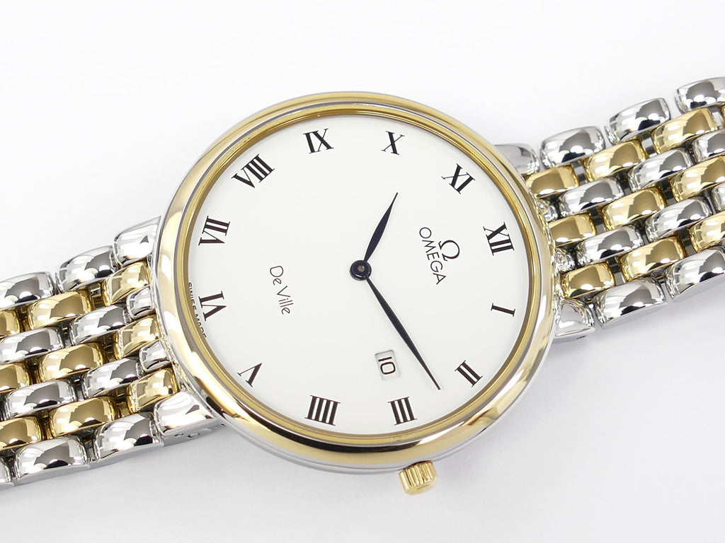 Omega De Ville Solid 18k Gold & Stainless Steel with date