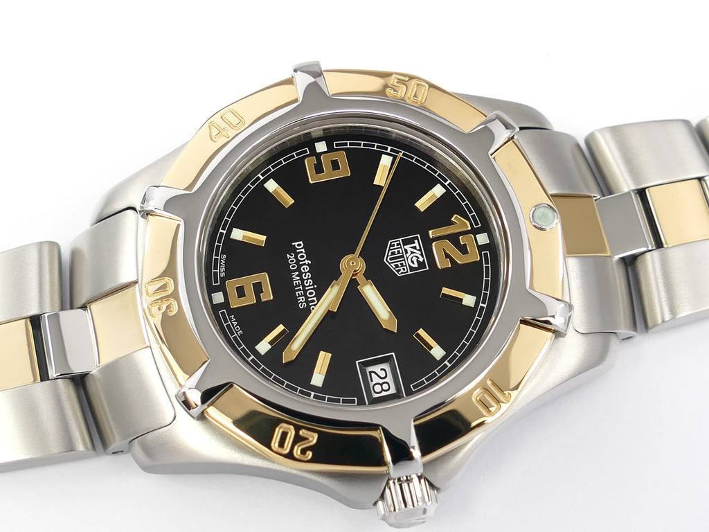 TAG Heuer 2000 Exclusive Black Dial with Solid 18k Gold Bezel WN1154-0