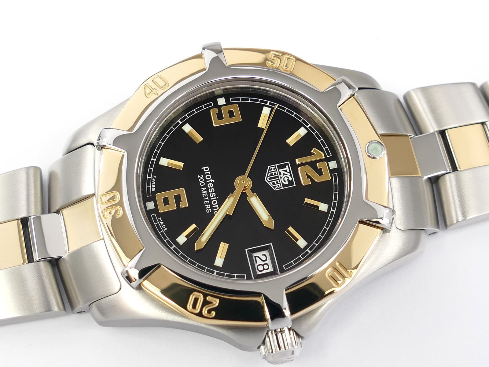 TAG Heuer 2000 Exclusive Black Dial with Solid 18k Gold Bezel WN1154-0